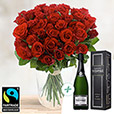 Amour - 40 ROSES ROUGES + CHAMPAGNE - 