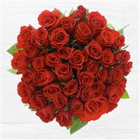 Bouquets ronds : 40 roses rouges