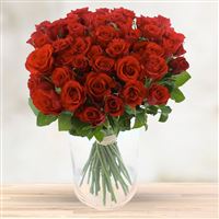 40 roses rouges et son vase