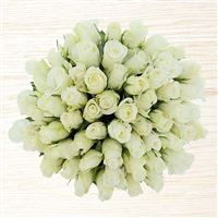 Bouquets ronds : 60 roses blanches