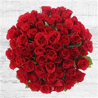 Bouquets ronds : 60 roses rouges