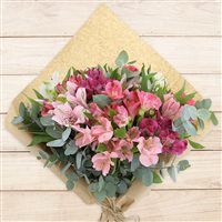 Bouquet d'alstroemerias roses XL